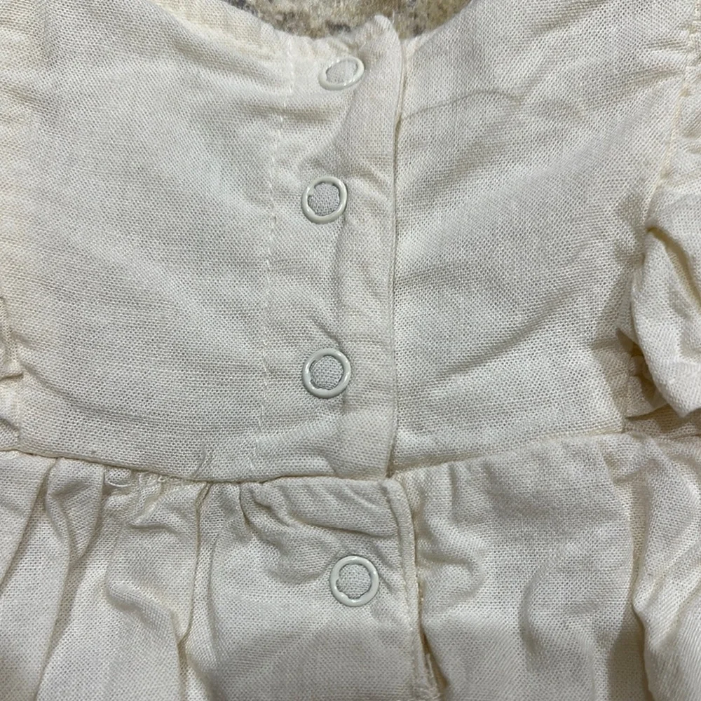 Disney Cream Diaper Cover dress with Pink Floral Design
